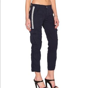 NSF Revolve Jacques Beaded Navy Cropped Cargo Pants Size 26